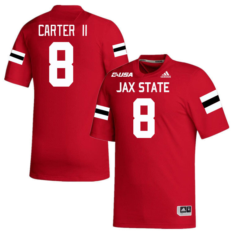 #8 Antonio Carter II Jacksonville State Gamecocks College Football Jerseys Stitched-Red